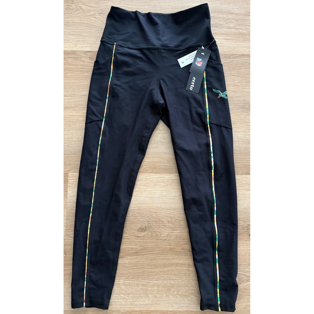 NWT Women's Certo Philadelphia Eagles Retro Pocket Leggings - Medium - Black